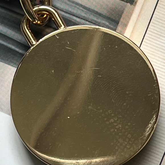 Tory Burch Mercer Leather Inlay Key Fobbag Charm - Picture 6 of 7